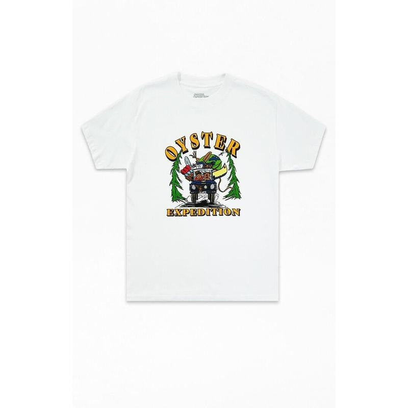 OYSTER EXPEDITION Men's Roadtrip Raw Edge T-Shirt - Multicolor Hoodie, Sweatshirt | HypeCrazeTee.com