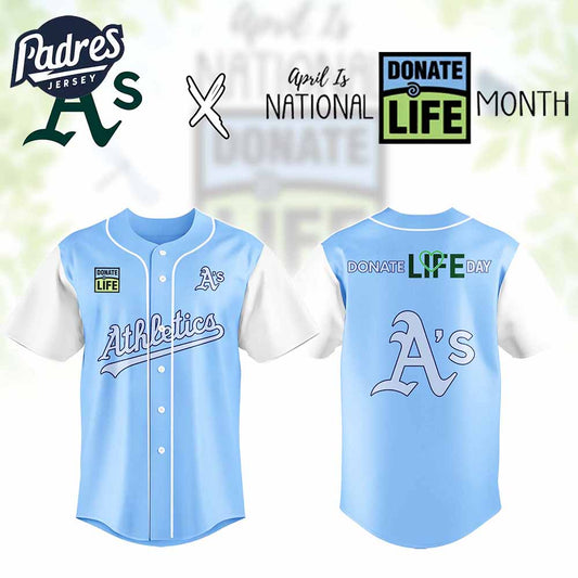 Oakland Athletics MLB x Donate Life Month Personalized Baseball Jersey Outfit - Padres Jersey Oasis: Elevate Your Baseball Style Game