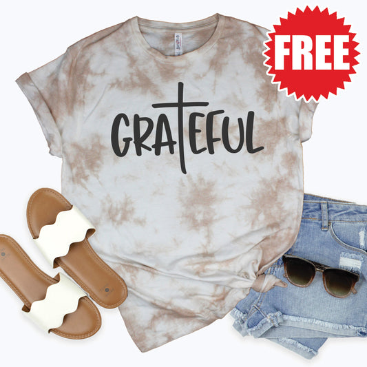 Grateful Tee - Oatmeal Splash Tie Dye - 0
