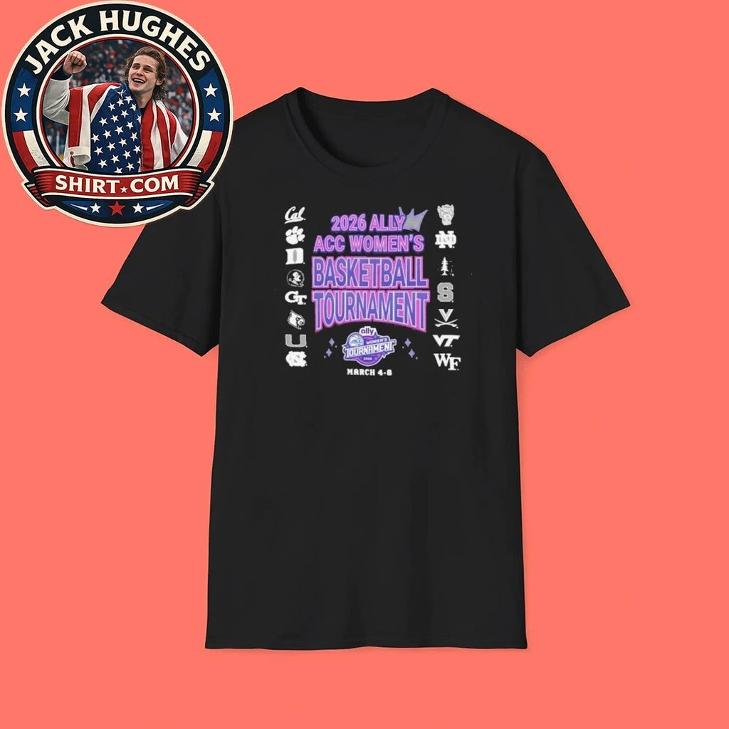 Official 2026 Ally Acc Womens Basketball Tournament Team Logo Shirt