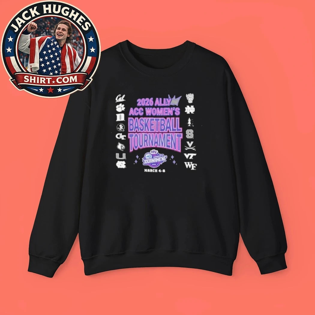 Official 2026 Ally Acc Womens Basketball Tournament Team Logo Shirt