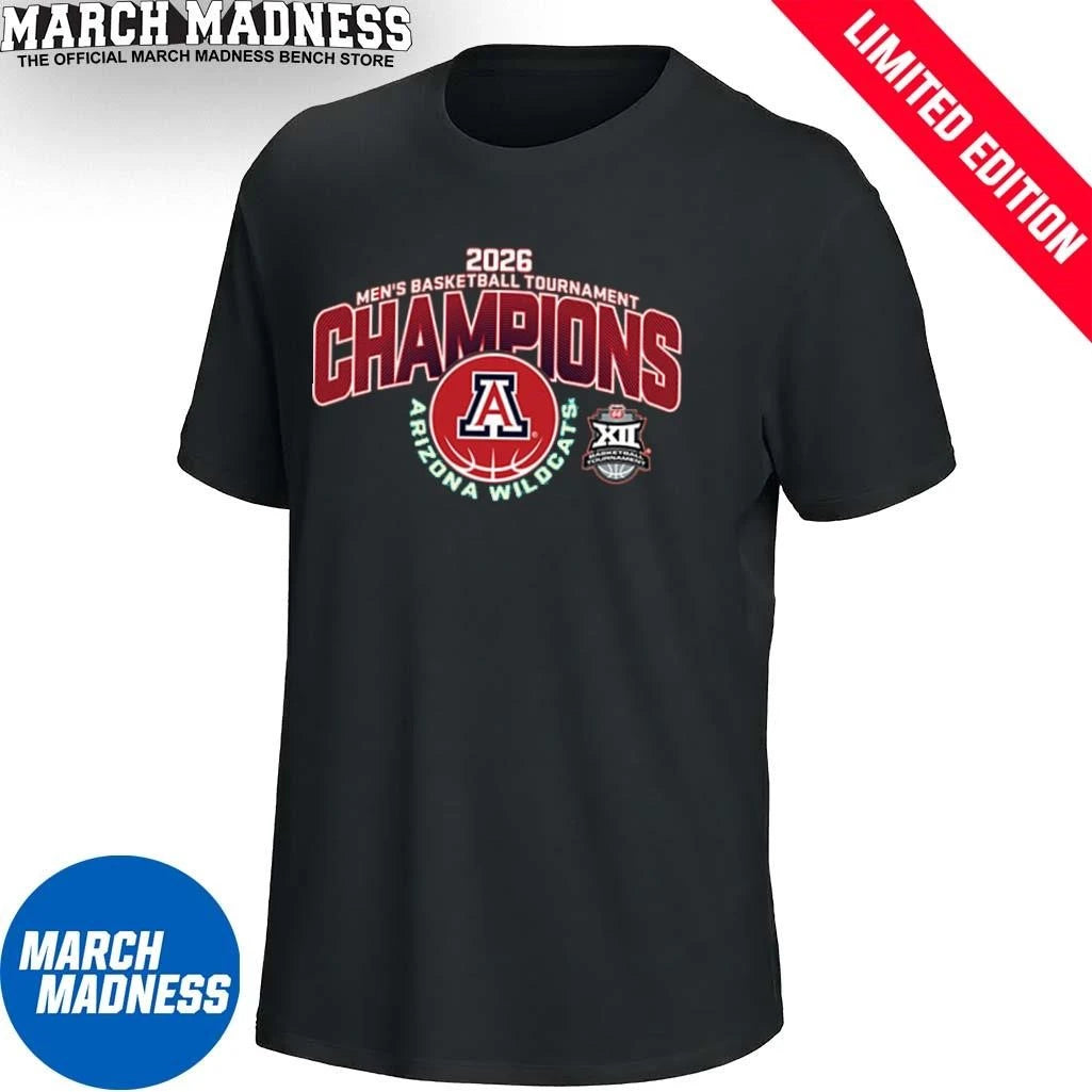 Official 2026 Big 12 Men’s Basketball Conference Tournament Champions Arizona Wildcats Shirt