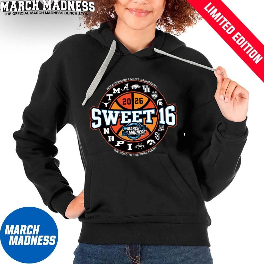 Official 2026 NCAA Men’s Basketball Sweet 16 City Swag Teams T-Shirt