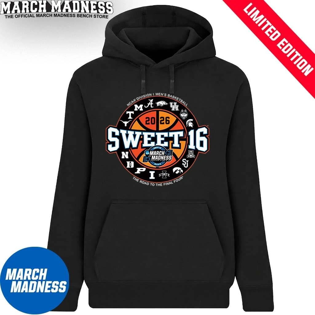 Official 2026 NCAA Men’s Basketball Sweet 16 City Swag Teams T-Shirt