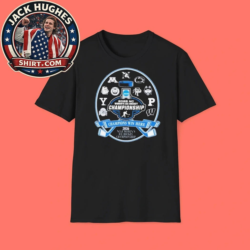 Official 2026 Ncaa Womens Ice Hockey Championship Trophy Logos Shirt