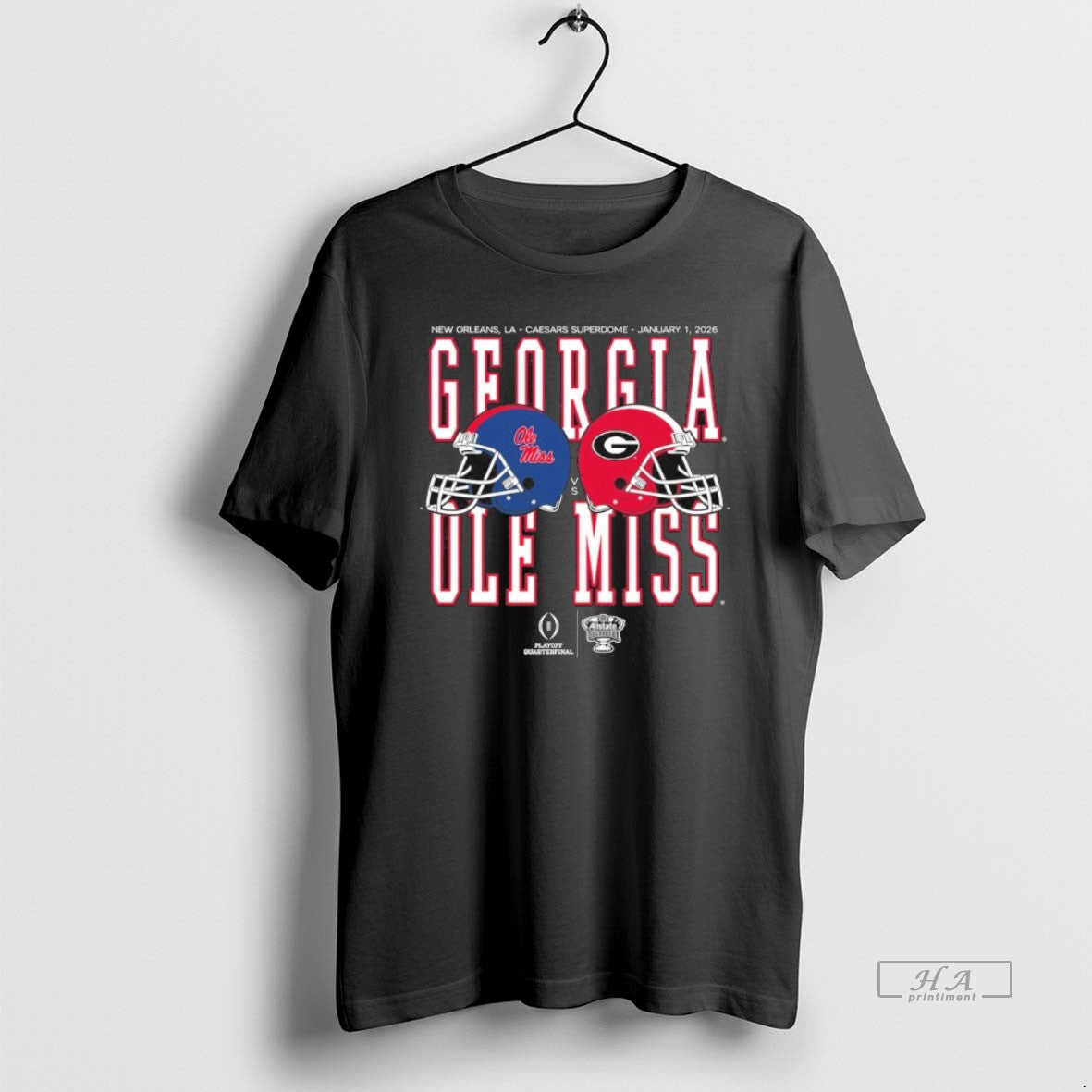 Official Allstate Sugar Bowl 2026 Ole Miss Vs Georgia Helmet Matchup Helmet T-Shirts, Hoodie, Sweatshirt | HypeCrazeTee.com