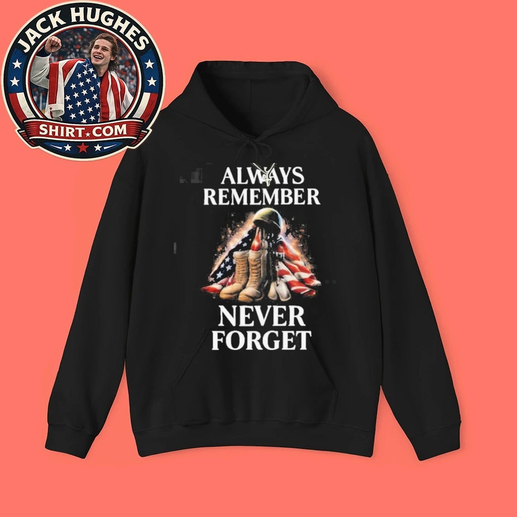 Official Always Remember Never Forget American Flag Boots Memorial Shirt