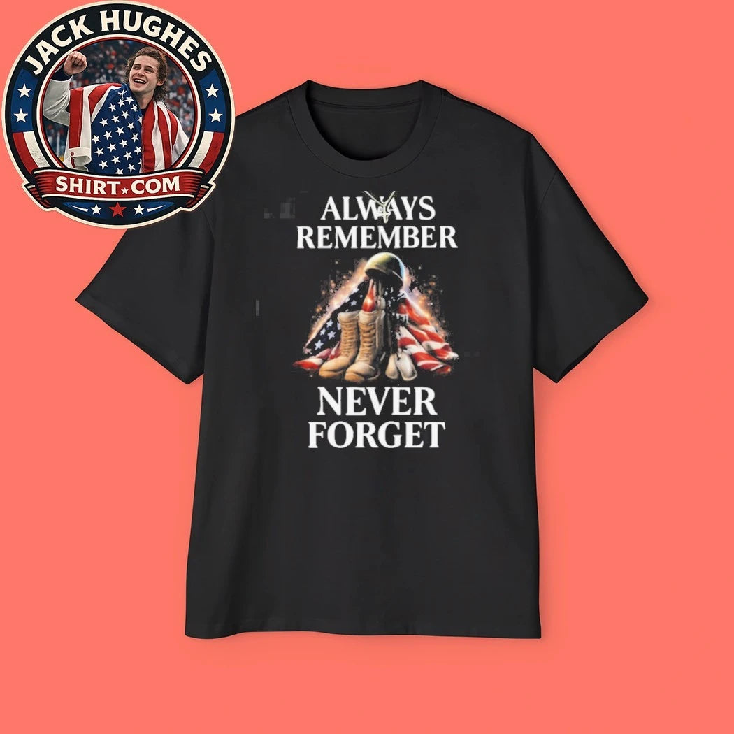 Official Always Remember Never Forget American Flag Boots Memorial Shirt