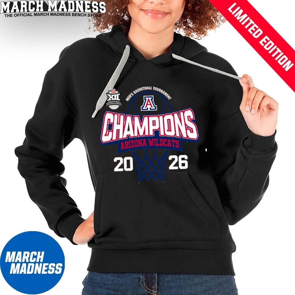 Official Arizona Wildcats 2026 Big 12 Conference Men’s Basketball Tournament Champions Shirt