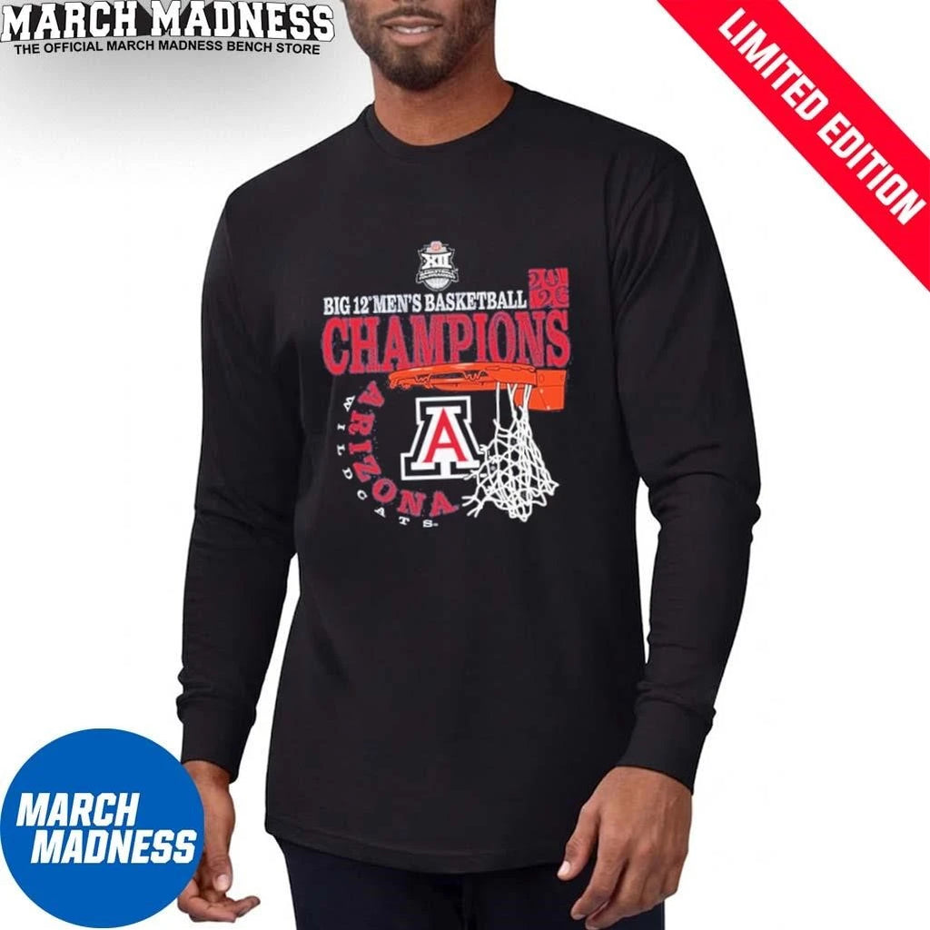 Official Arizona Wildcats 2026 Big 12 Men’s Basketball Conference Tournament Champions Basket Shirt