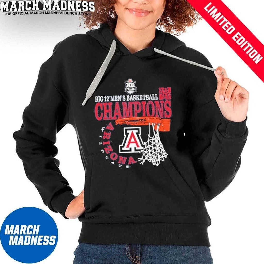 Official Arizona Wildcats 2026 Big 12 Men’s Basketball Conference Tournament Champions Basket Shirt