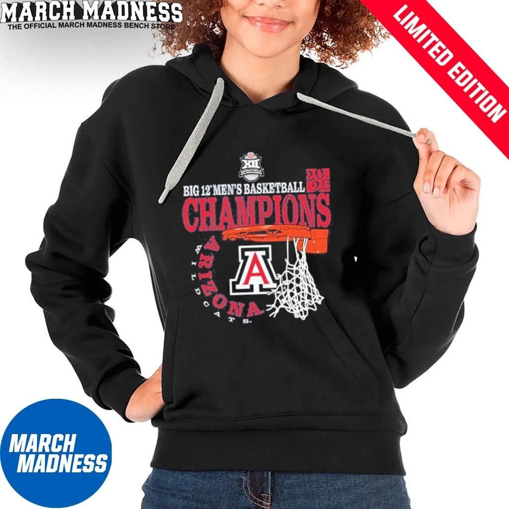 Official Arizona Wildcats 2026 Big 12 Men’s Basketball Conference Tournament Champions Basket Shirt