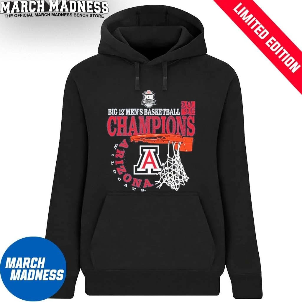 Official Arizona Wildcats 2026 Big 12 Men’s Basketball Conference Tournament Champions Basket Shirt
