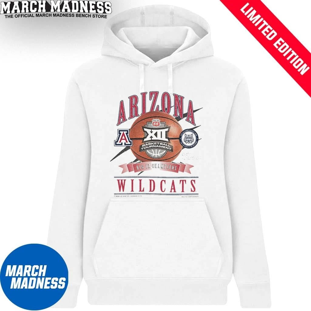 Official Arizona Wildcats 2026 Big 12 Men’s Basketball Conference Tournament Champions Locker Room T-Shirt