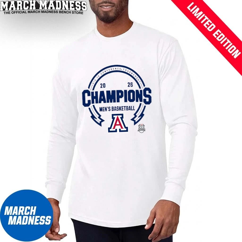 Official Arizona Wildcats Men’s Basketball Big 12 Tournament Champions T-Shirt