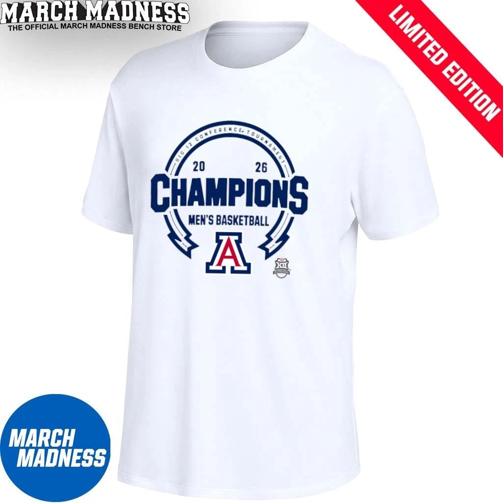 Official Arizona Wildcats Men’s Basketball Big 12 Tournament Champions T-Shirt
