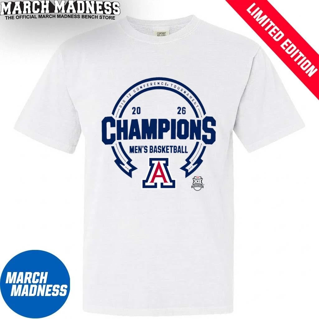 Official Arizona Wildcats Men’s Basketball Big 12 Tournament Champions T-Shirt