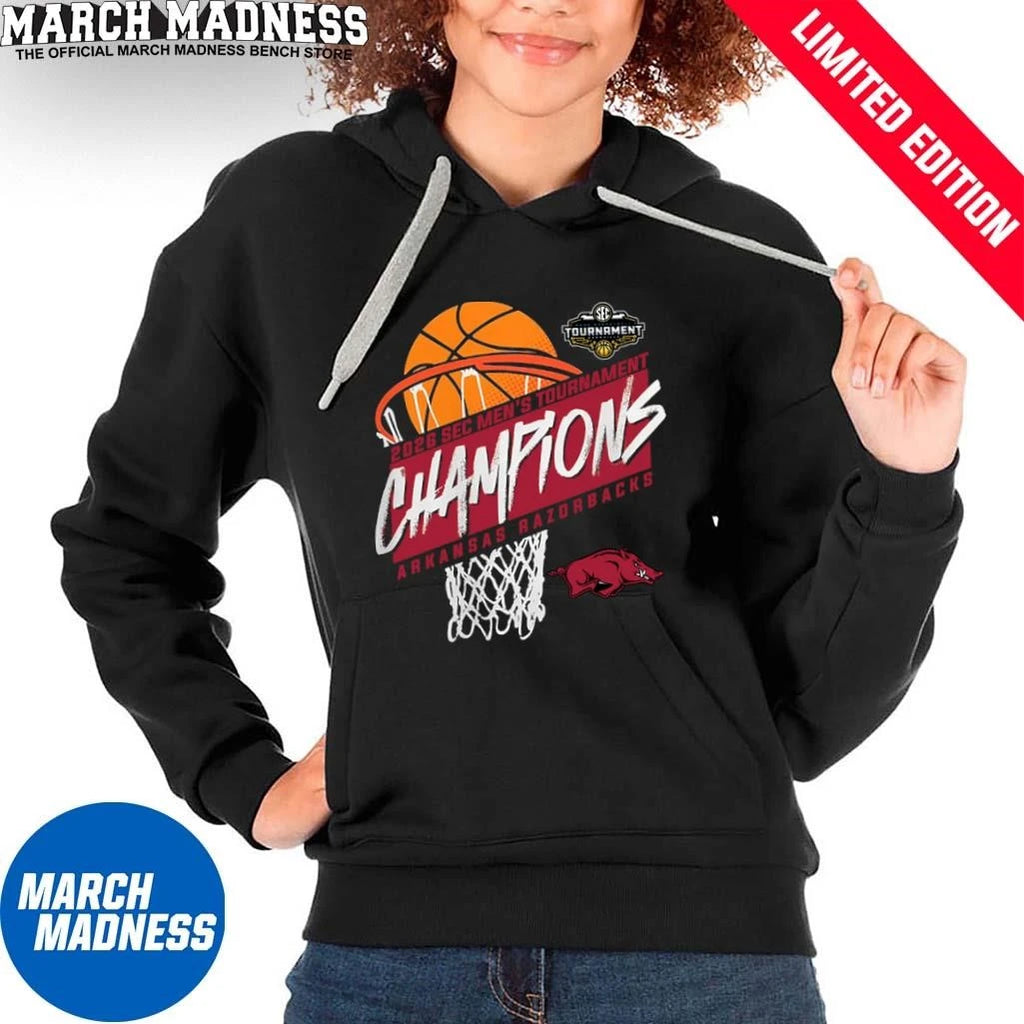 Official Arkansas Men’s Basketball SEC Tournament Champions Basket T-Shirt