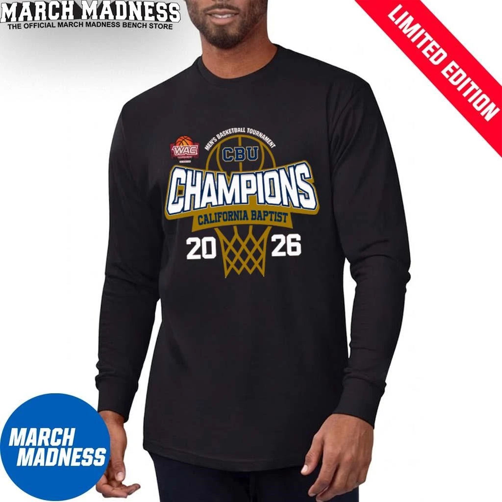 Official California Baptist Lancers 2026 WAC Men’s Basketball Tournament Champions Shirt