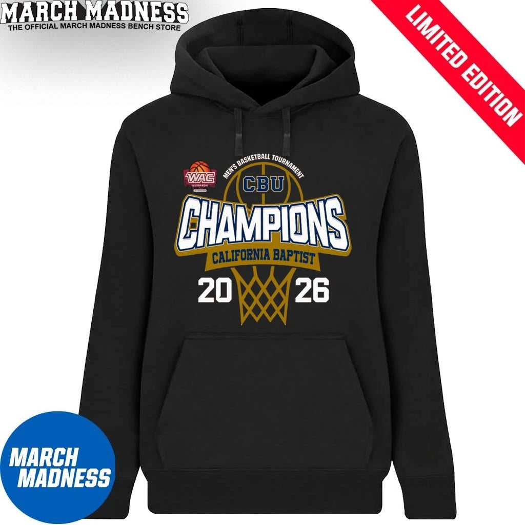 Official California Baptist Lancers 2026 WAC Men’s Basketball Tournament Champions Shirt
