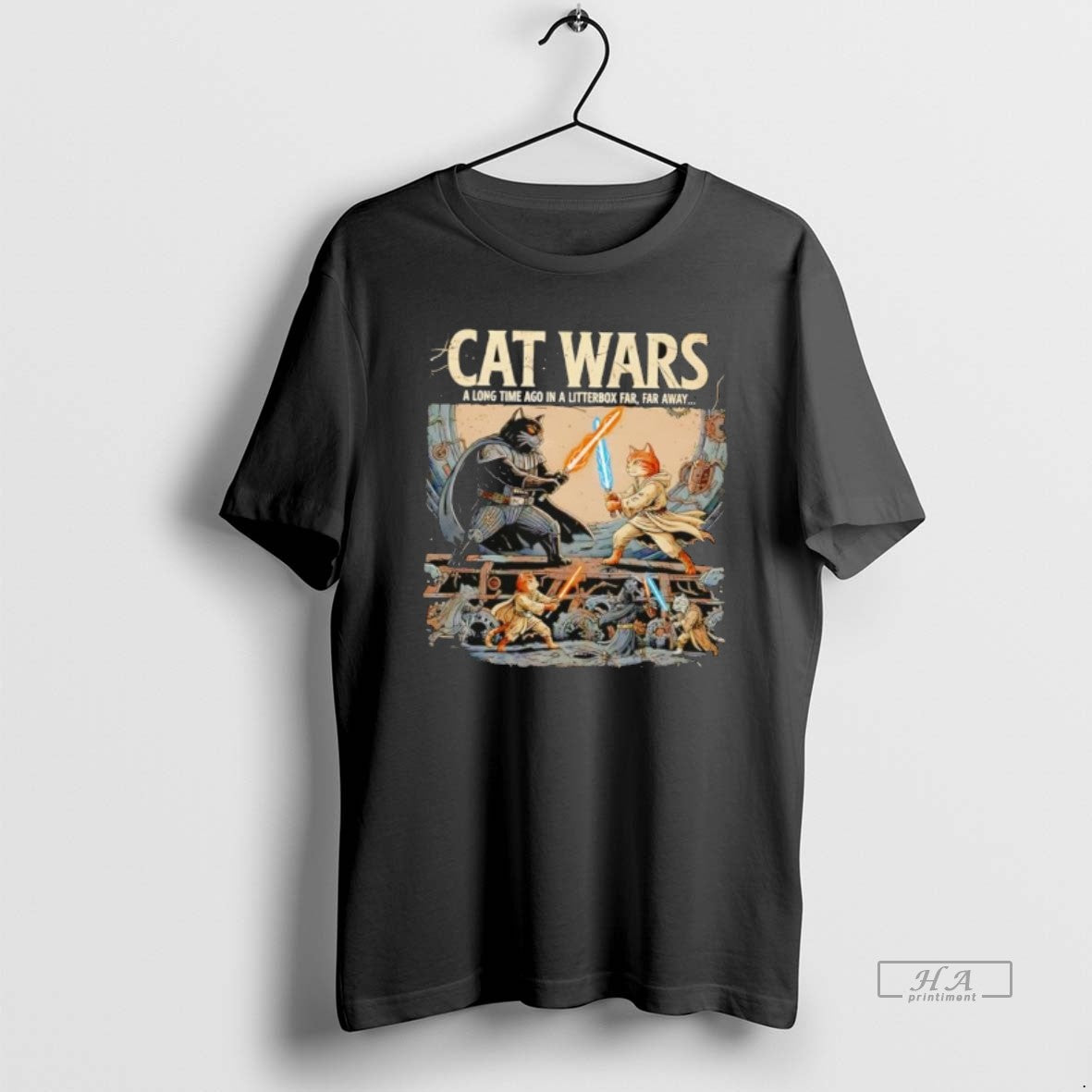 Official Cat Wars A Long Time Ago In A Litterbox Far Far Away T-Shirts, Hoodie, Sweatshirt | HypeCrazeTee.com