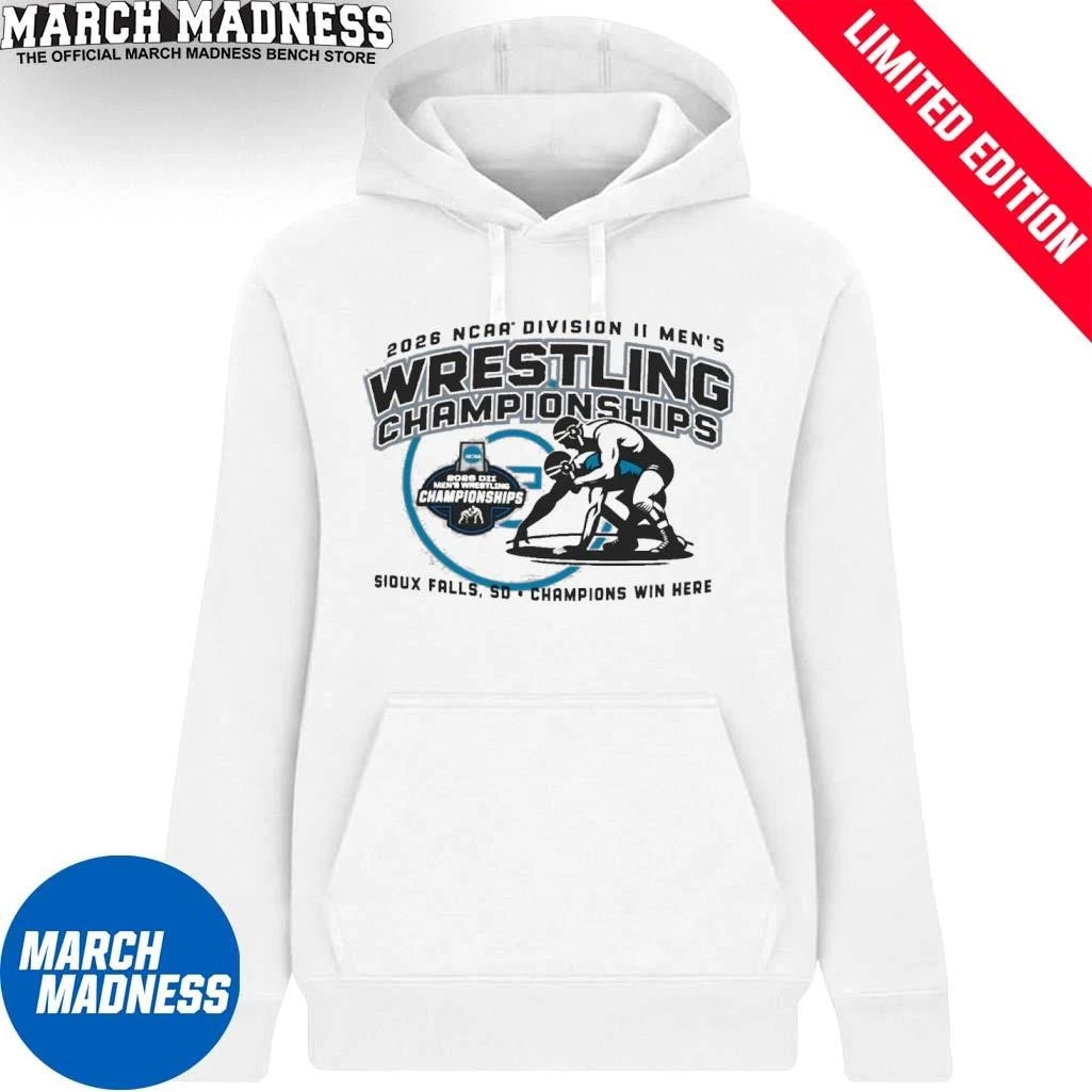 Official Champions Win Here 2026 NCAA DII Men’s Wrestling T-Shirt
