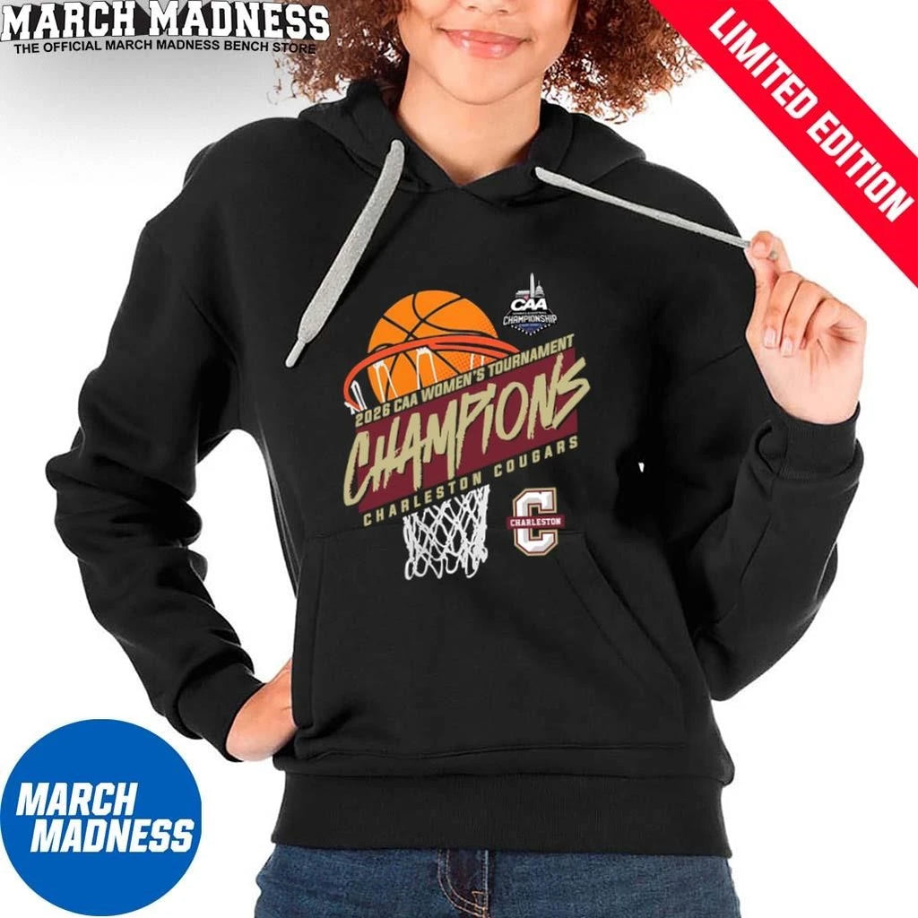Official Charleston Cougars CAA Women’s Basketball Tournament Champions Basket T-Shirt