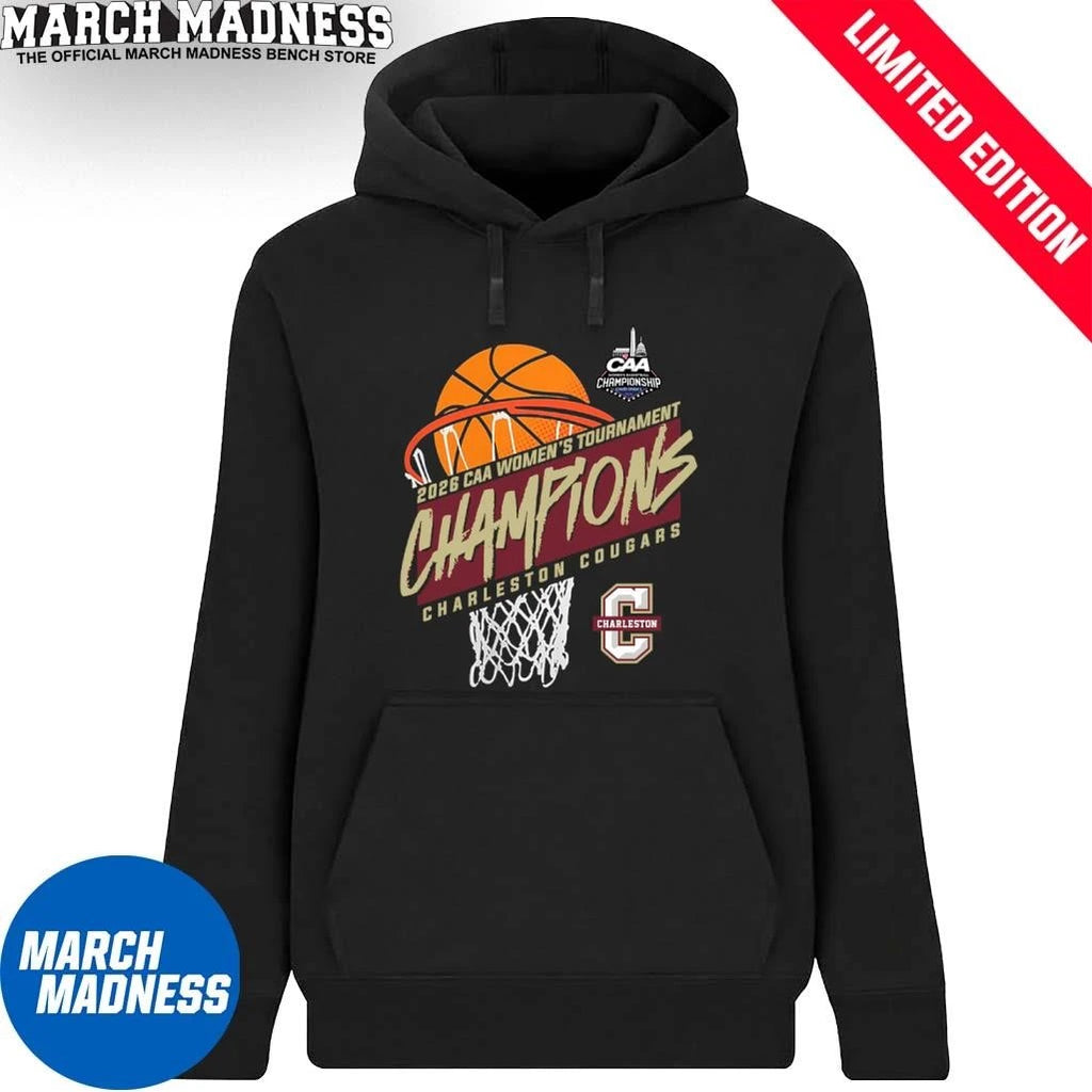Official Charleston Cougars CAA Women’s Basketball Tournament Champions Basket T-Shirt