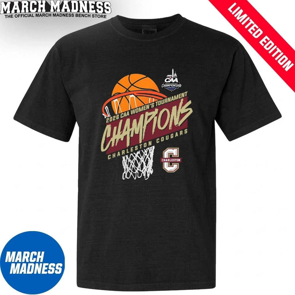 Official Charleston Cougars CAA Women’s Basketball Tournament Champions Basket T-Shirt