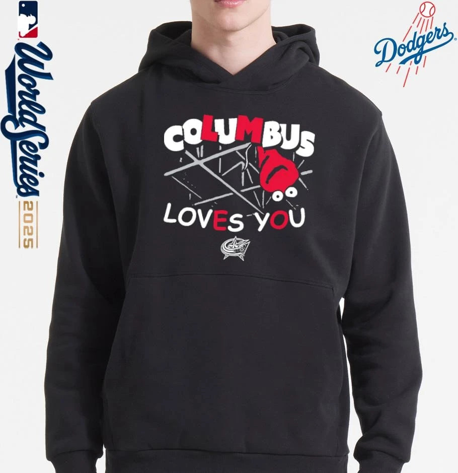 Official Columbus Blue Jackets Loves You The Balloon T-Shirt