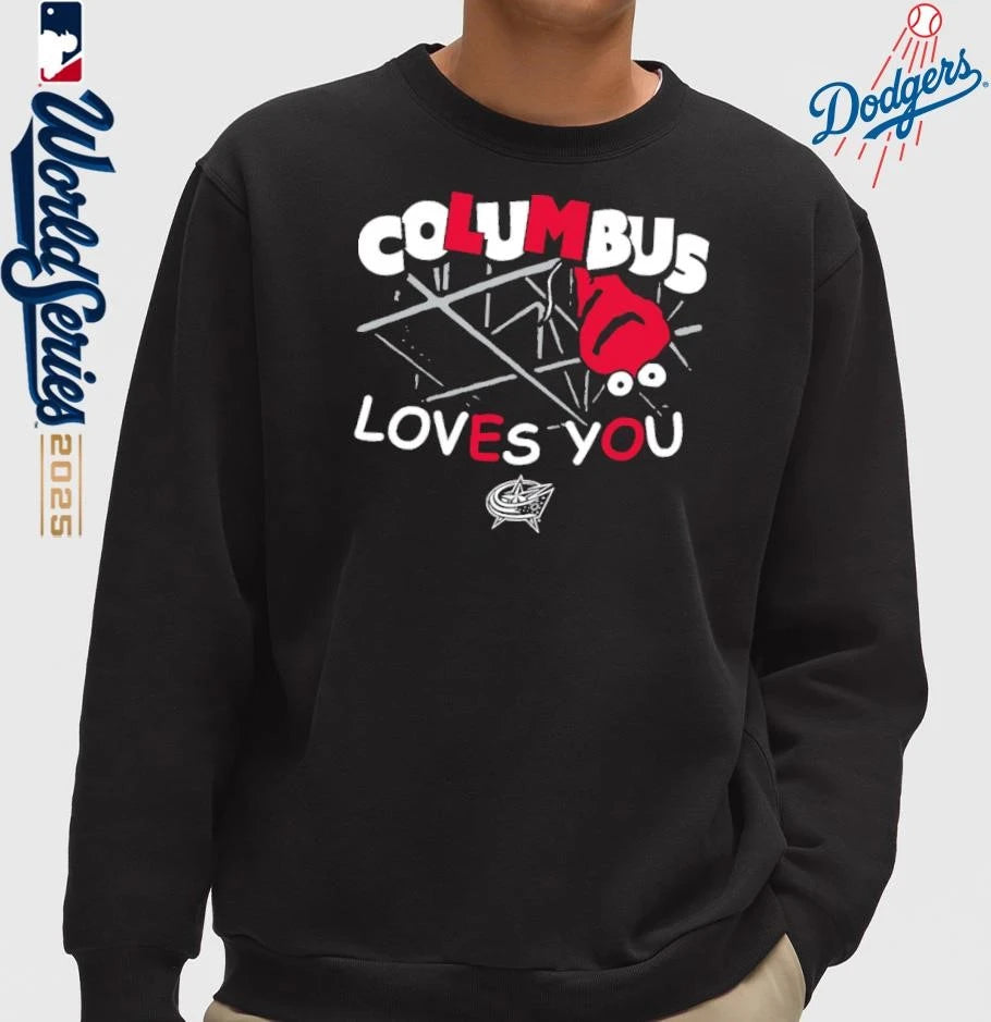 Official Columbus Blue Jackets Loves You The Balloon T-Shirt