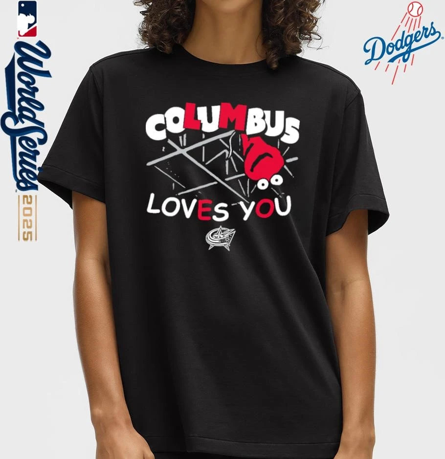 Official Columbus Blue Jackets Loves You The Balloon T-Shirt