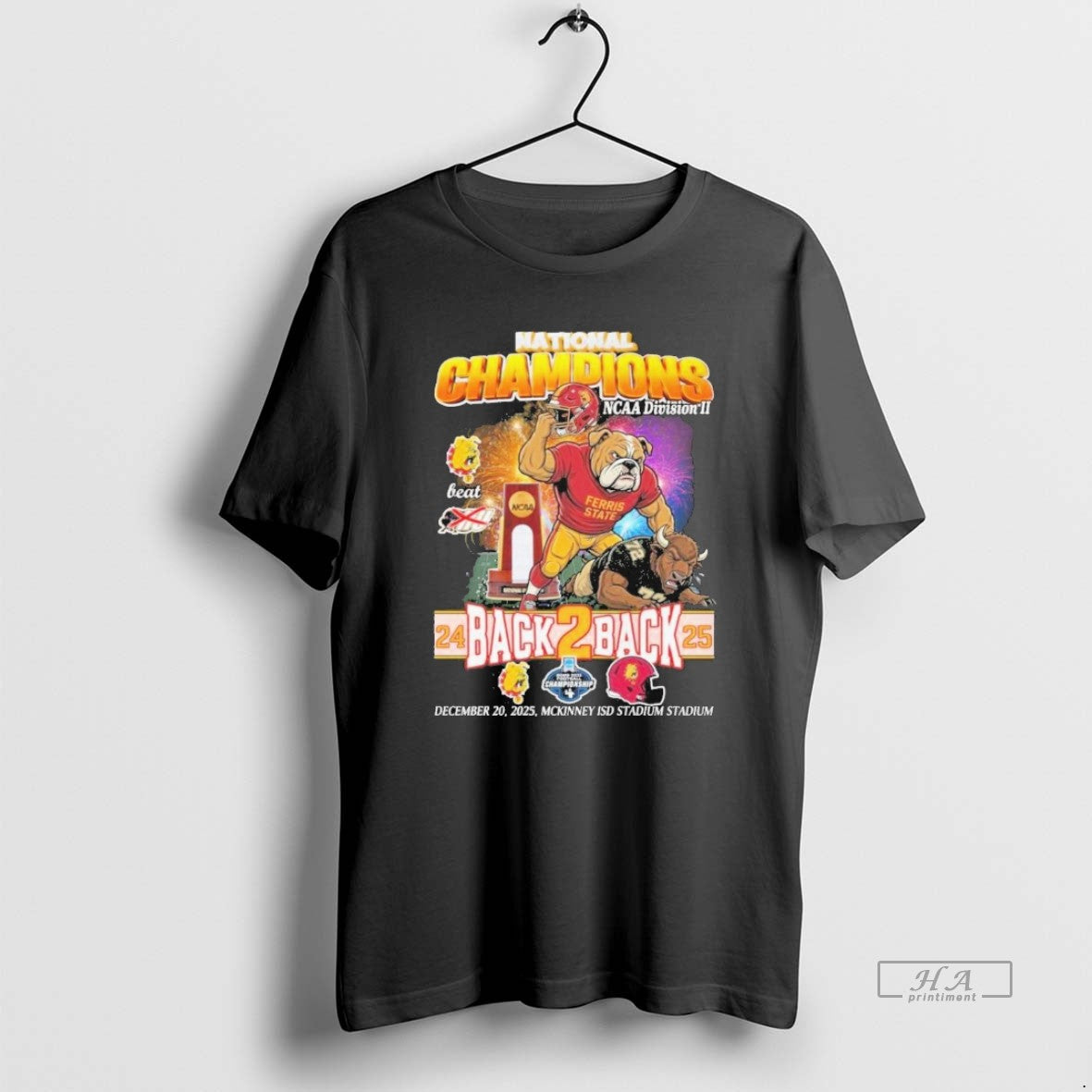 Official Ferris State Bulldogs National Champions Ncaa Division Ii Back2back 2025 Mascot T-Shirts, Hoodie, Sweatshirt