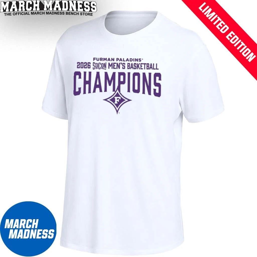 Official Furman Paladins 2026 SoCon Men’s Basketball Tournament Champions Shirt