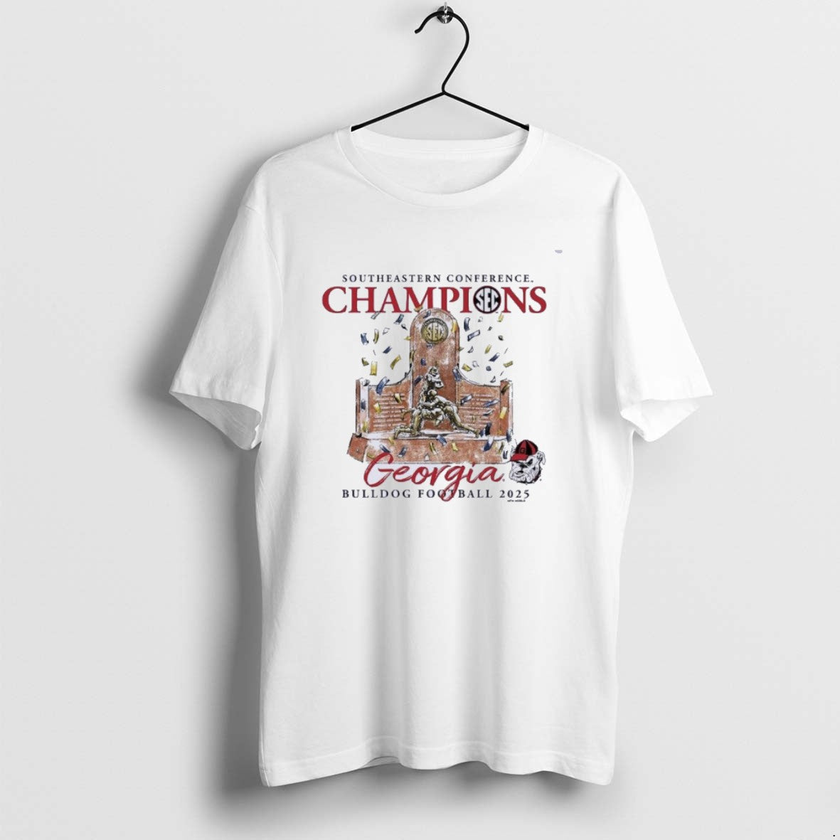 Official Georgia Bulldogs 2025 Sec Football Conference Champions Trophy T-Shirts, Hoodie, Sweatshirt | HypeCrazeTee.com