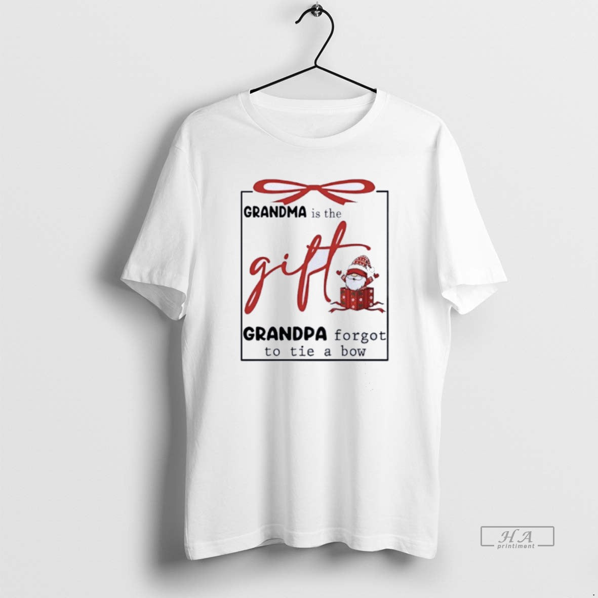 Official Gnome Grandma Is The Gift Grandpa Forgot To Tie A Bow T-Shirts, Hoodie, Sweatshirt | HypeCrazeTee.com
