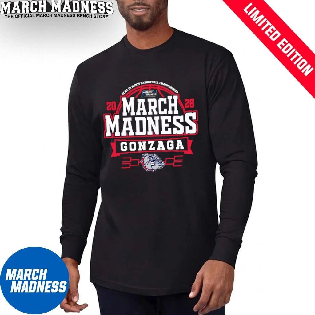 Official Gonzaga Bulldogs March Madness NCAA Men’s Basketball 2026 T-Shirt