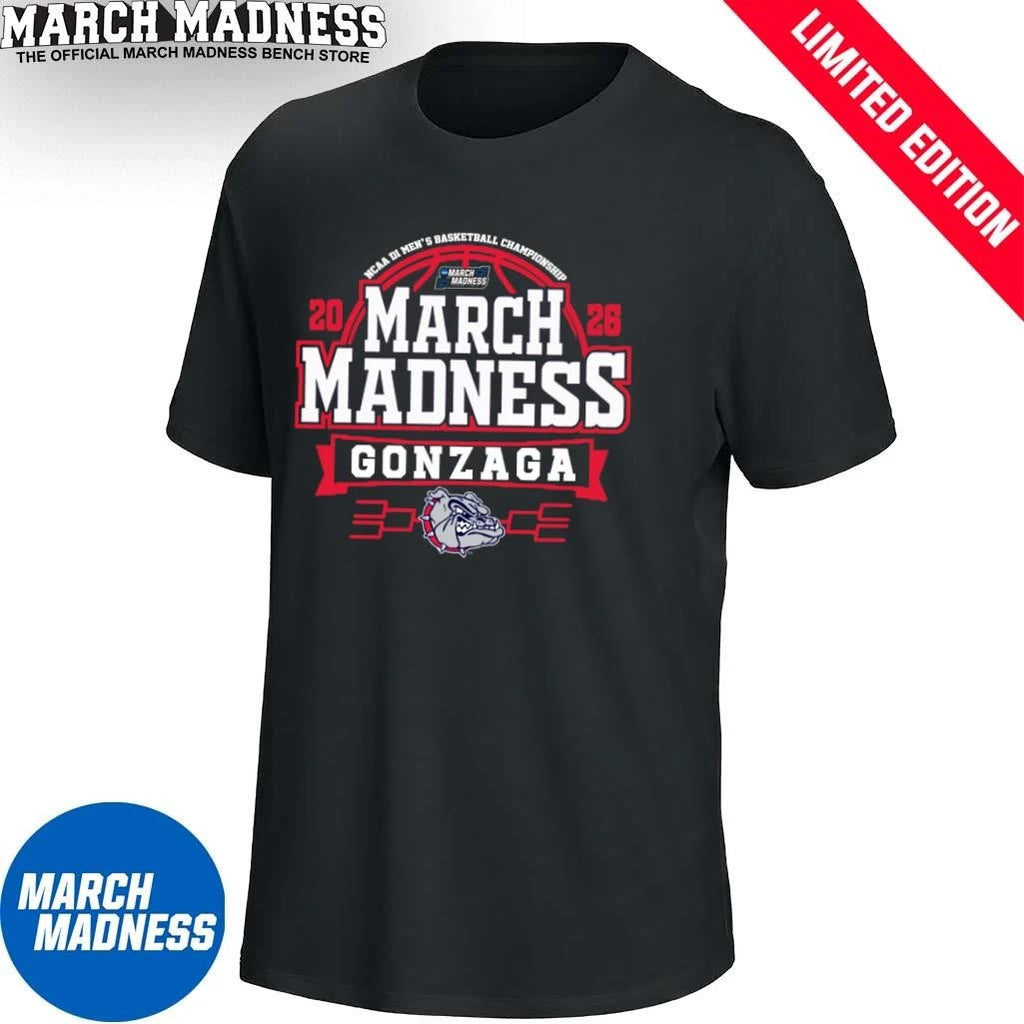 Official Gonzaga Bulldogs March Madness NCAA Men’s Basketball 2026 T-Shirt