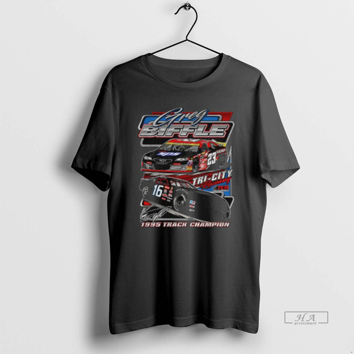 Official Greg Biffle Tri City Raceway 1995 Track Champion Signature T-Shirts, Hoodie, Sweatshirt | HypeCrazeTee.com