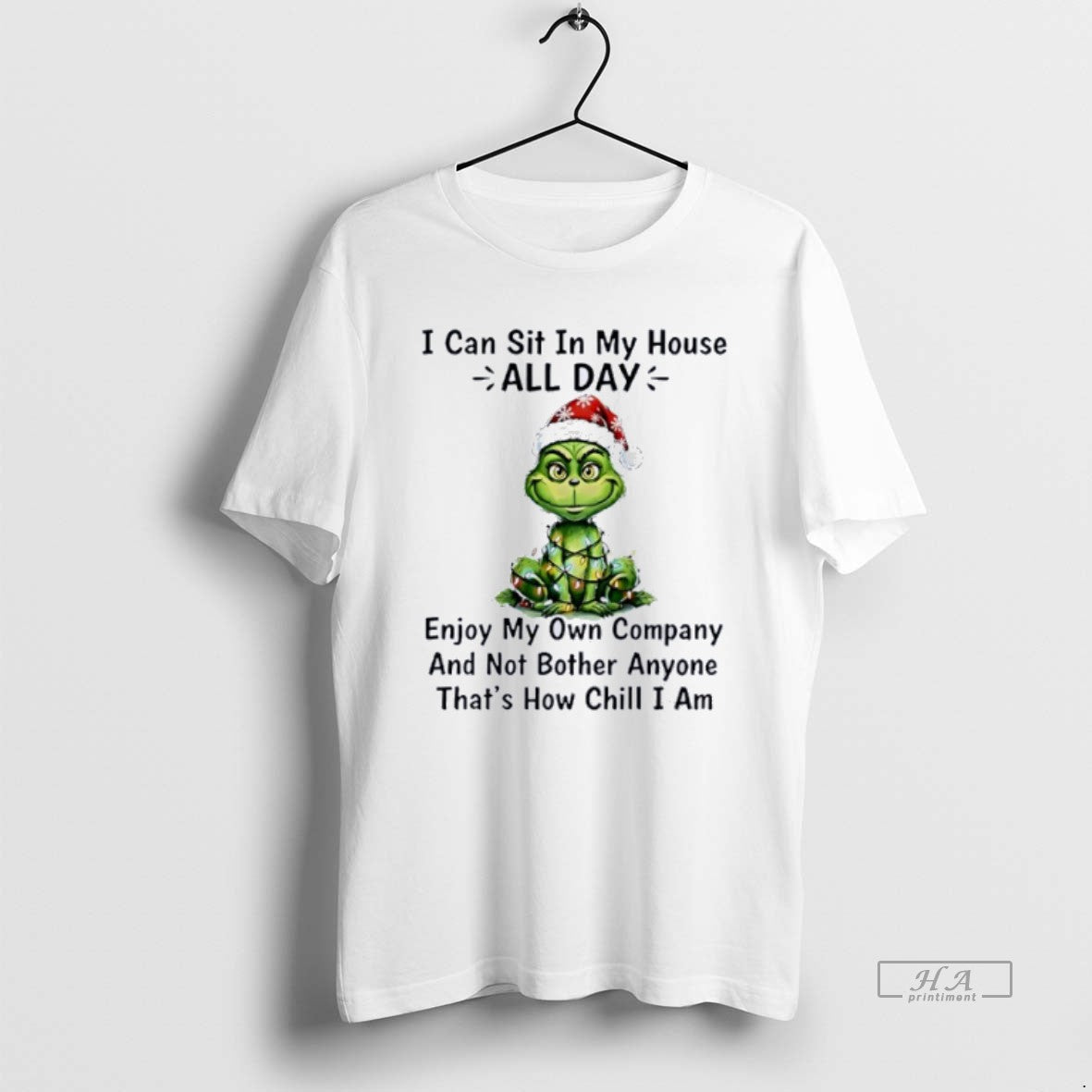 Official Grinch I Can Sit In My House All Day Enjoy My Own Company Christmas T-Shirts, Hoodie, Sweatshirt | HypeCrazeTee.com