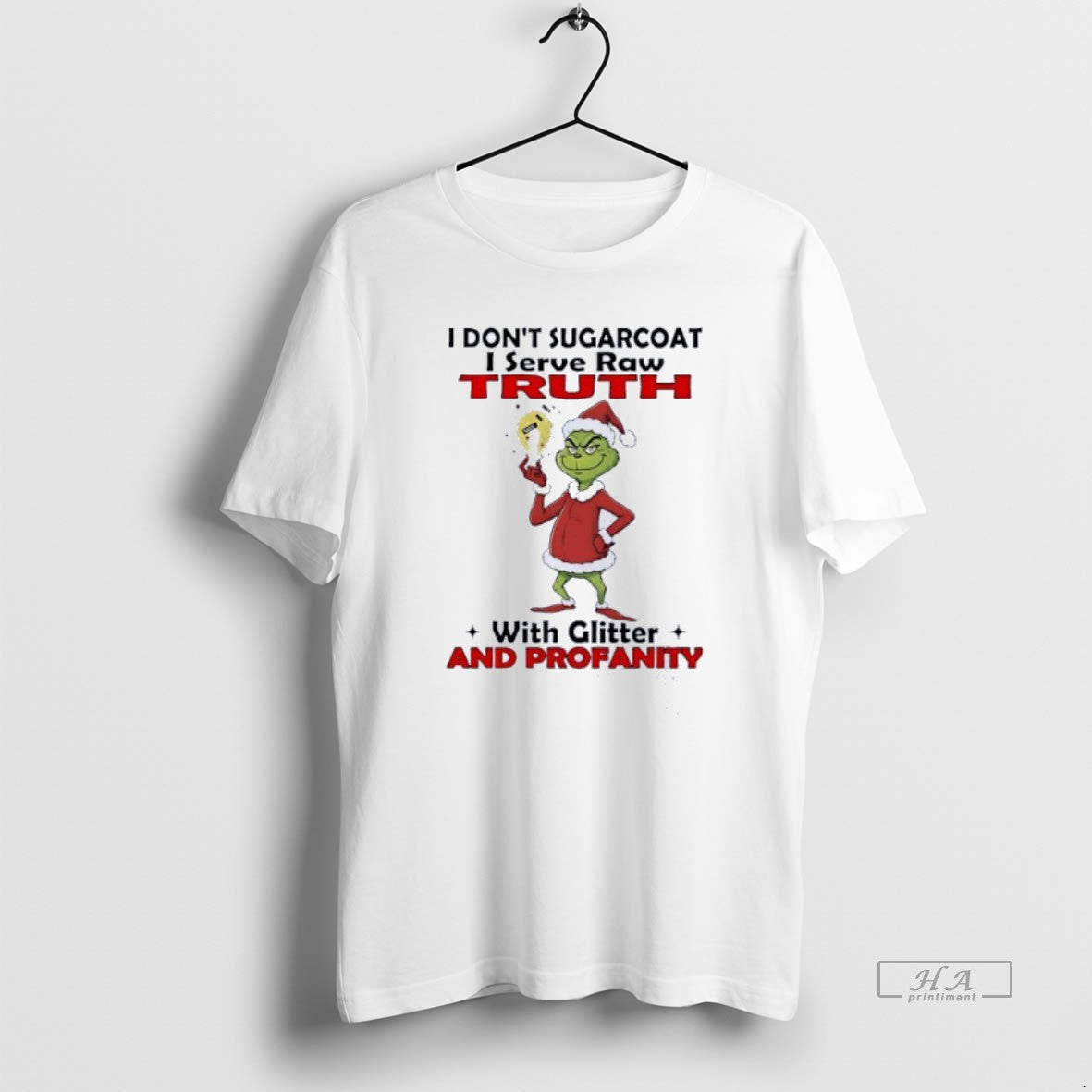 Official Grinch I Dont Sugarcoat I Serve Raw Ruth With Glitter Christmas T-Shirts, Hoodie, Sweatshirt | HypeCrazeTee.com