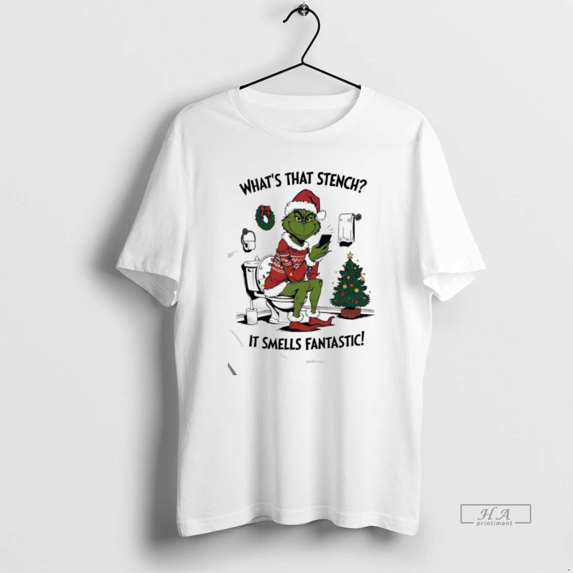Official Grinch Santa Whats That Stench It Smells Fantastic T-Shirts, Hoodie, Sweatshirt | HypeCrazeTee.com