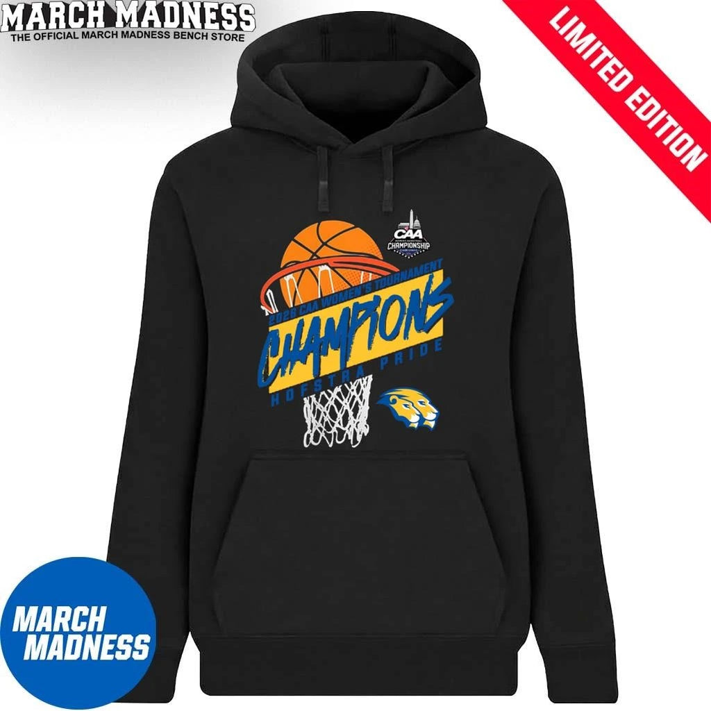 Official Hofstra Pride CAA Women’s Basketball Tournament Champions Basket T-Shirt