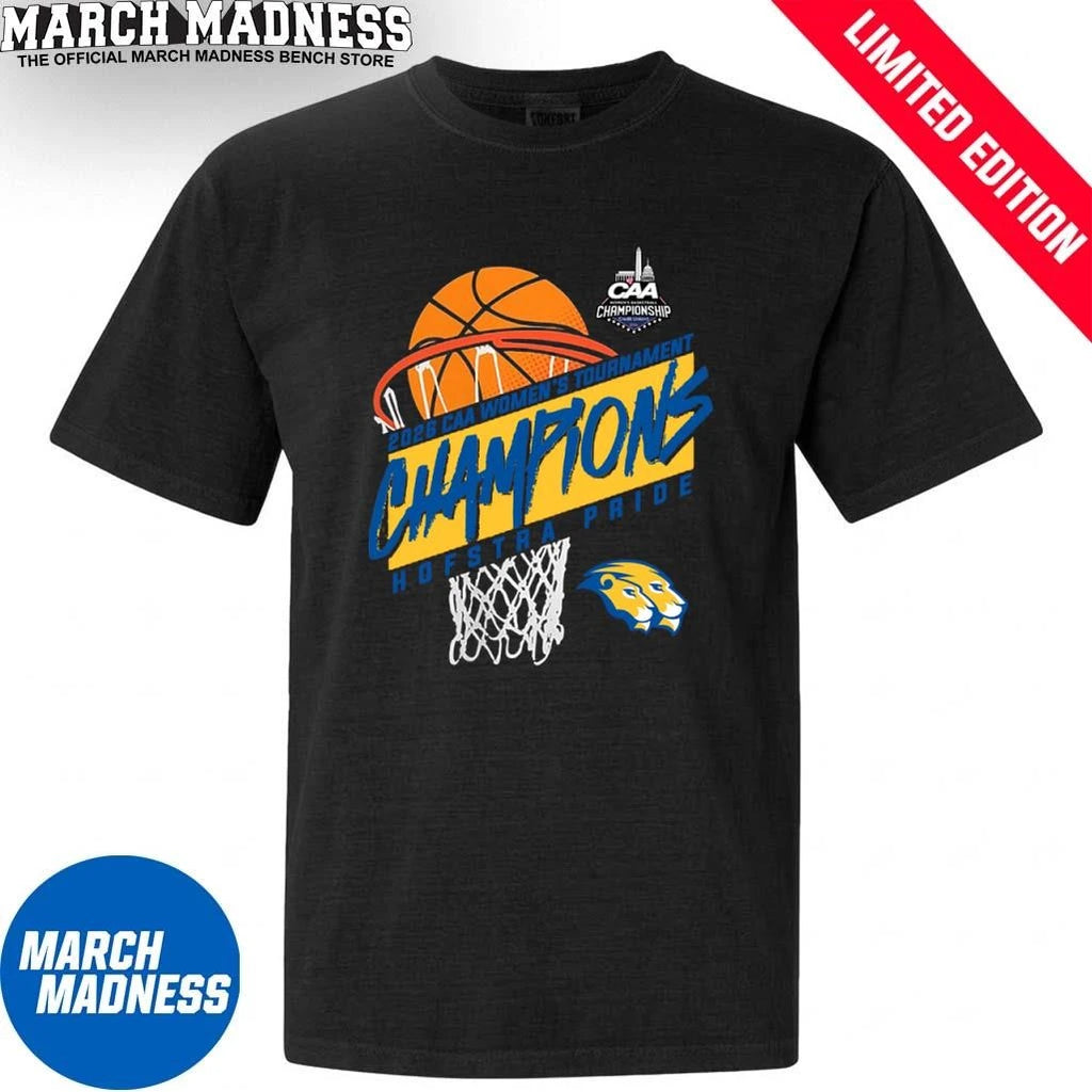 Official Hofstra Pride CAA Women’s Basketball Tournament Champions Basket T-Shirt