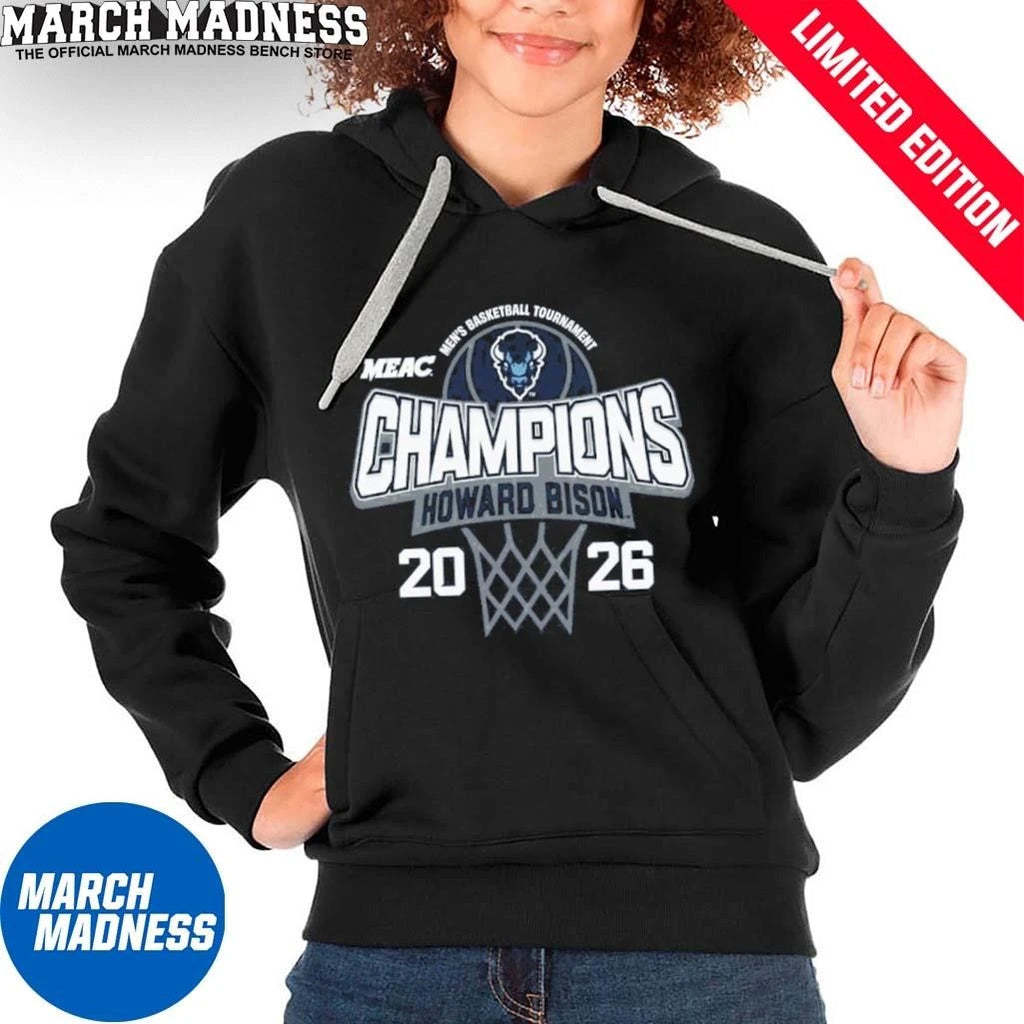 Official Howard University Men’s Basketball 2026 MEAC Tournament Champions T-Shirt