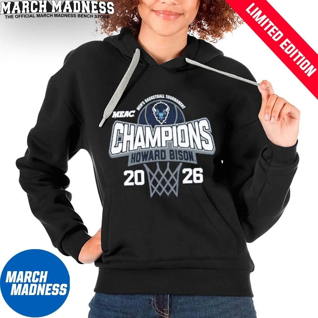 Official Howard University Men’s Basketball 2026 MEAC Tournament Champions T-Shirt