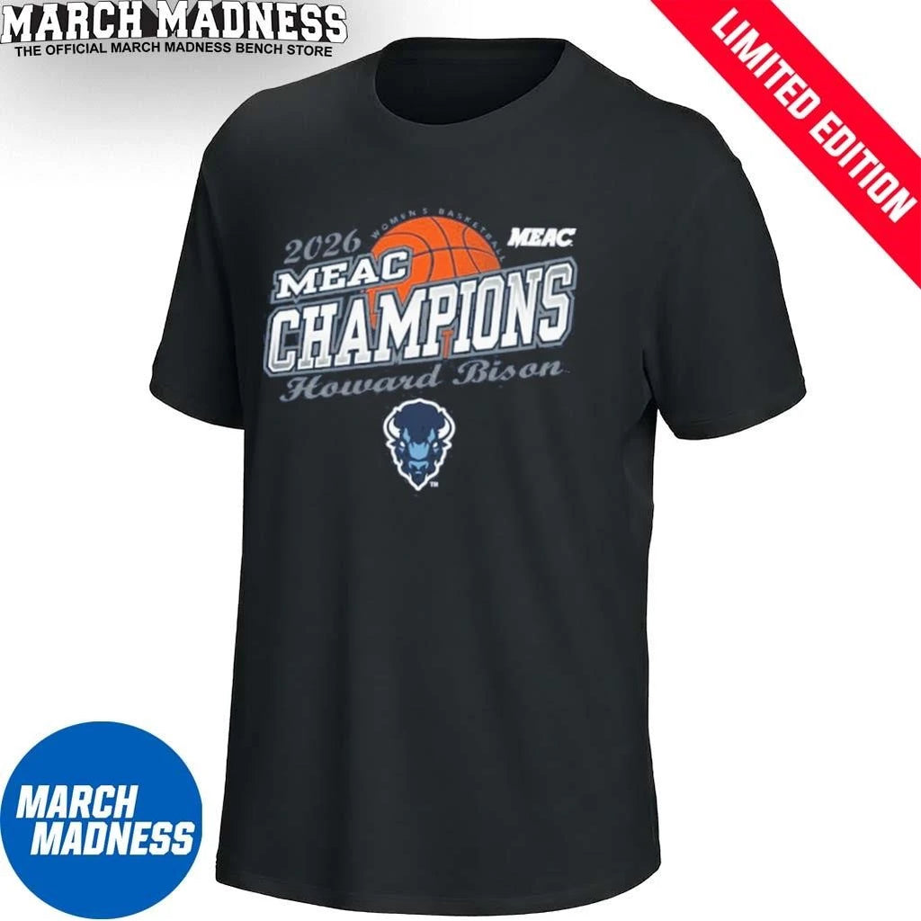 Official Howard University Women’s Basketball 2026 MEAC Tournament Champions T-Shirt