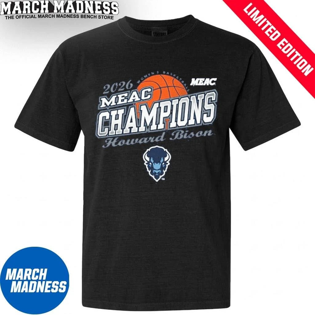 Official Howard University Women’s Basketball 2026 MEAC Tournament Champions T-Shirt
