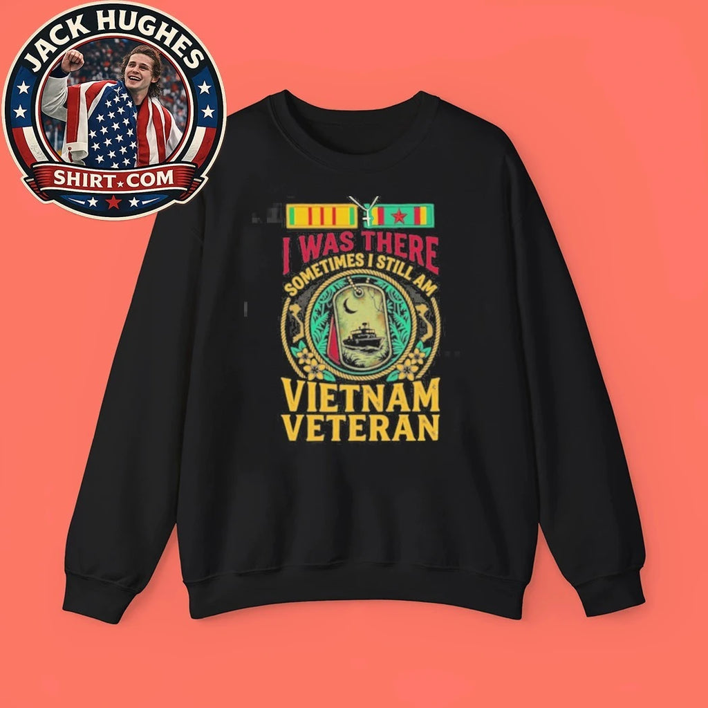 Official I Was There Vietnam Veteran Dog Tag Amp River Boat Ribbon Design Shirt