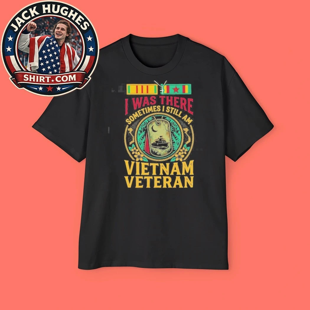 Official I Was There Vietnam Veteran Dog Tag Amp River Boat Ribbon Design Shirt